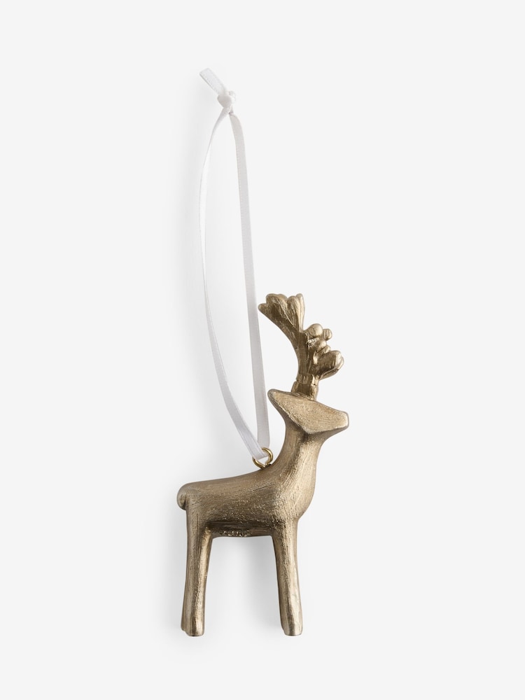 Gold Reindeer Christmas Bauble - Image 2 of 3 Gold Reindeer Christmas Bauble - Image 2 of 3