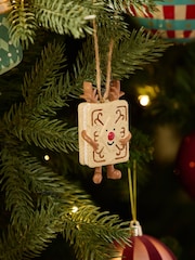 Natural Biscuit Reindeer Christmas Bauble - Image 1 of 3
