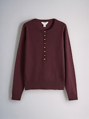 The Set 3 Pack Henley Jumper With Wool Navy Blue/Light Grey/Burgundy Red - Image 2 of 6