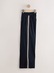 Navy Blue Ponte Wide Leg Trousers with Side Stripes - Image 6 of 9