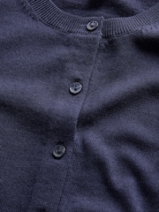 The Set Crew Neck Long Sleeve Merino Cardigan Navy Blue - Image 6 of 7