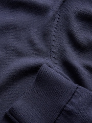 The Set Crew Neck Long Sleeve Merino Cardigan Navy Blue - Image 7 of 7