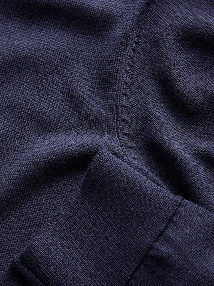 The Set Crew Neck Long Sleeve Merino Cardigan Navy Blue - Image 7 of 7