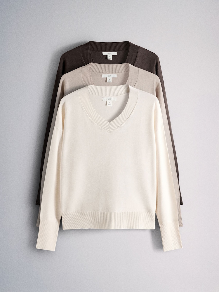 The Set Fine Knitted V-Neck Jumpers - Slika 2 od 14