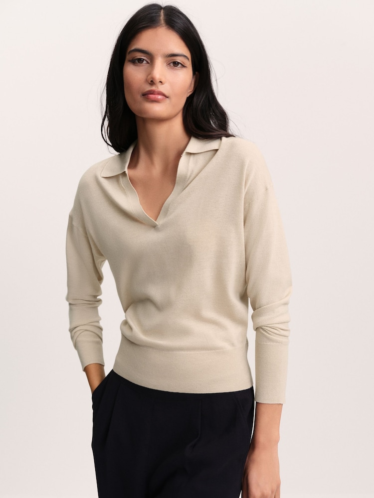 The Set 3 Pack Trophy Neck Long Sleeve Jumpers With Wool Stone Brown/Taupe/Chocolate Brown - Image 1 of 10