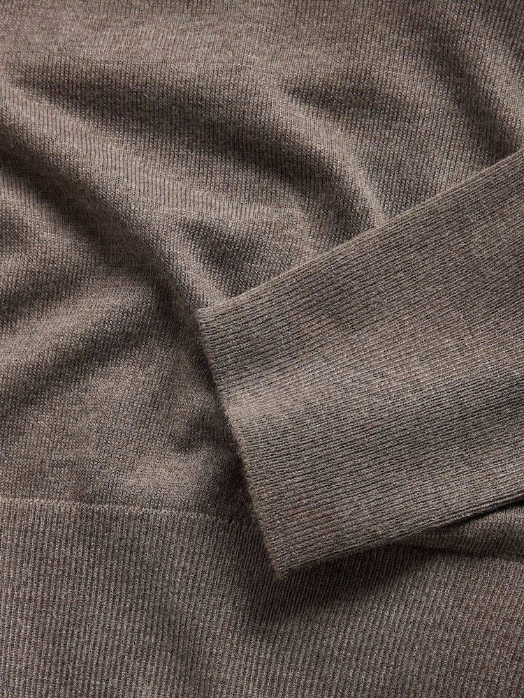 The Set 3 Pack Trophy Neck Long Sleeve Jumpers With Wool Stone Brown/Taupe/Chocolate Brown - Image 10 of 10