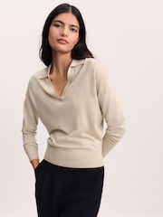 The Set 3 Pack Trophy Neck Long Sleeve Jumpers With Wool Stone Brown/Taupe/Chocolate Brown - Image 5 of 10