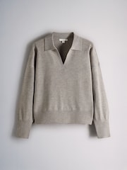 The Set 3 Pack Trophy Neck Long Sleeve Jumpers With Wool Stone Brown/Taupe/Chocolate Brown - Image 6 of 10