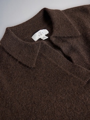The Set Trophy Neck Top and Jogger Set Chocolate Brown - Image 11 of 11
