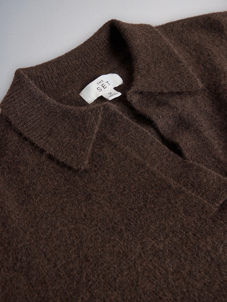 The Set Trophy Neck Top and Jogger Set Chocolate Brown - Image 11 of 11 The Set Trophy Neck Top and Jogger Set Chocolate Brown - Image 11 of 11