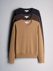 The Set 3 Pack Soft Knit Crew Neck Long Sleeve Jumpers - Larawan 2 ng 12