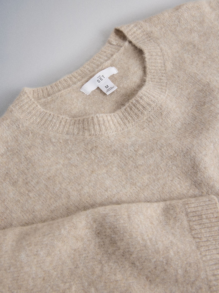 The Set 3 Pack Crew Neck Knitted T-Shirts Oatmeal/Stone Brown/Chocolate Brown - Image 11 of 11 The Set 3 Pack Crew Neck Knitted T-Shirts Oatmeal/Stone Brown/Chocolate Brown - Image 11 of 11