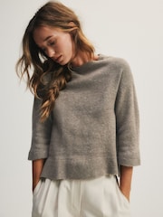 The Set 3 Pack Crew Neck Knitted T-Shirts Oatmeal/Stone Brown/Chocolate Brown - Image 6 of 11