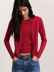The Set 2 Pack Mock Layer Cardigans Red/Light Grey - Image 4 of 10