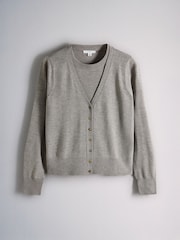 The Set 2 Pack Mock Layer Cardigans Red/Light Grey - Image 8 of 10