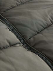 Khaki Green Shower Resistant Hooded Long Wadded Coat - Image 2 of 4