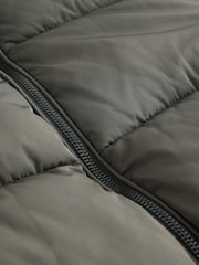Khaki Green Shower Resistant Hooded Long Padded Puffer Coat - Image 7 of 9