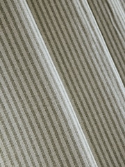 Green Brushed Stripe Super Thermal Eyelet Curtains - Image 6 of 6