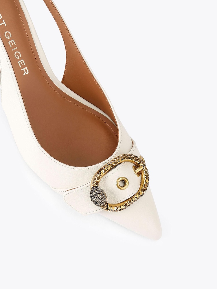 Kurt Geiger London Mayfair Sling Small White Sandals - Image 4 of 4