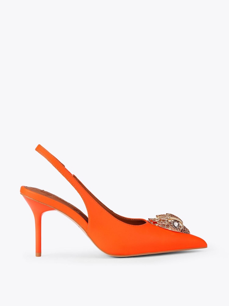 Kurt Geiger London Orange Large Eagle Sling Sandals - Image 1 of 4