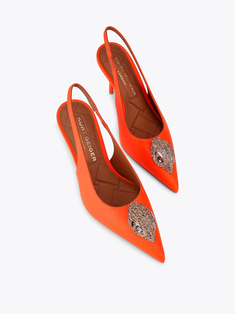Kurt Geiger London Orange Large Eagle Sling Sandals - Image 2 of 4