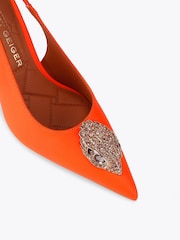 Kurt Geiger London Orange Large Eagle Sling Sandals - Image 3 of 4