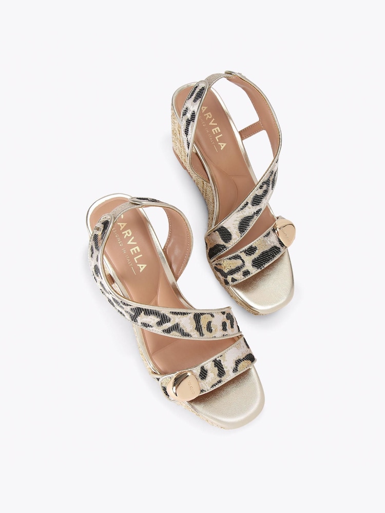 Carvela Gold Sorano Wedge Sandals - Image 2 of 4 Carvela Gold Sorano Wedge Sandals - Image 2 of 4