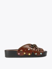 Kurt Geiger London Boho Butterfly Flat Brown Sandals - Image 2 of 6