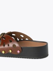 Kurt Geiger London Boho Butterfly Flat Brown Sandals - Image 4 of 6