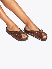 Kurt Geiger London Boho Butterfly Flat Brown Sandals - Image 6 of 6