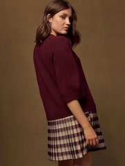 Бордовый/красный - Платье мини с короткими рукавами Kint 2 in 1 - Изображение 4 5