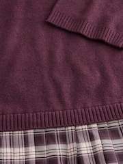 Burgundy/Red Short Sleeve Knit 2 in 1 Mini Dress - Image 7 of 8