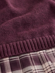 Burgundy/Red Short Sleeve Knit 2 in 1 Mini Dress - Image 8 of 8