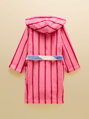 Joules Girls' Snug Pink Stripe Dressing Gown - Image 2 of 4