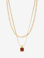 Mood Tone Double Layer Chain and Resin Necklace - Kuva 1 / 1