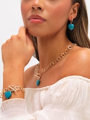 Mood Turquoise 心形T字手链 - 4的图像2｝