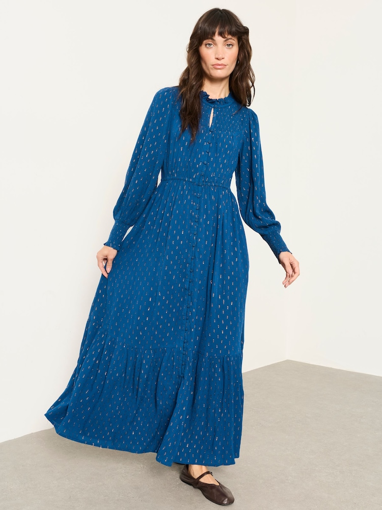 FatFace Isabella Teal Blue Petite Maxi Dress - Image 1 of 6