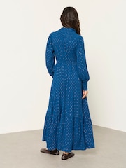 FatFace Isabella Teal Blue Petite Maxi Dress - Image 2 of 6
