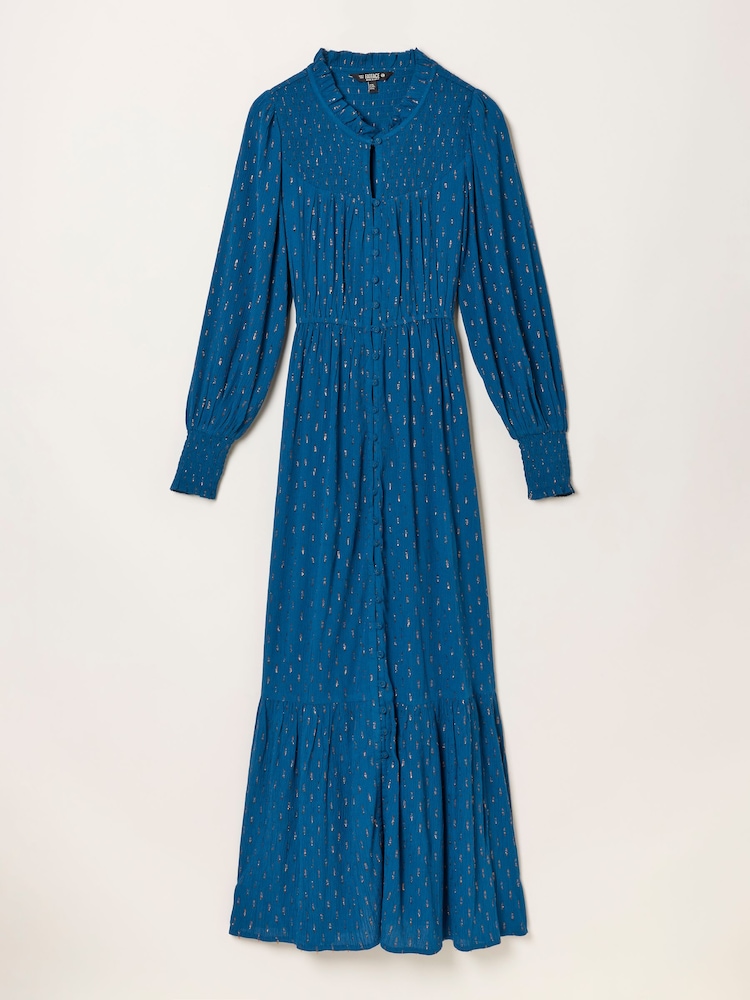 FatFace Isabella Teal Blue Petite Maxi Dress - Image 6 of 6