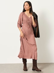 FatFace Phoebe Rose Pink Petite Midaxi Dress - Image 1 of 6