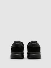 Reiss All Black Hudson Suede-Trim Runner Trainers - Image 3 of 4