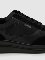 Reiss All Black Hudson Suede-Trim Runner Trainers - Image 4 of 4