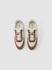 Reiss White/ Camel Hudson Suede-Trim Runner Trainers - Image 3 of 5
