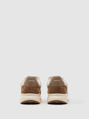 Reiss White/ Camel Hudson Suede-Trim Runner Trainers - Image 4 of 5