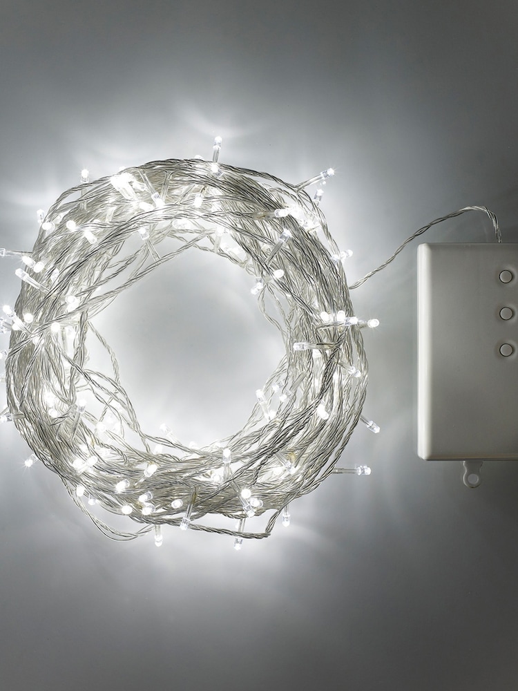 Lights4fun Brown 200 LED Outdoor On Clear Cable Battery Fairy Light - Image 1 of 4 Lights4fun Brown 200 LED Outdoor On Clear Cable Battery Fairy Light - Image 1 of 4