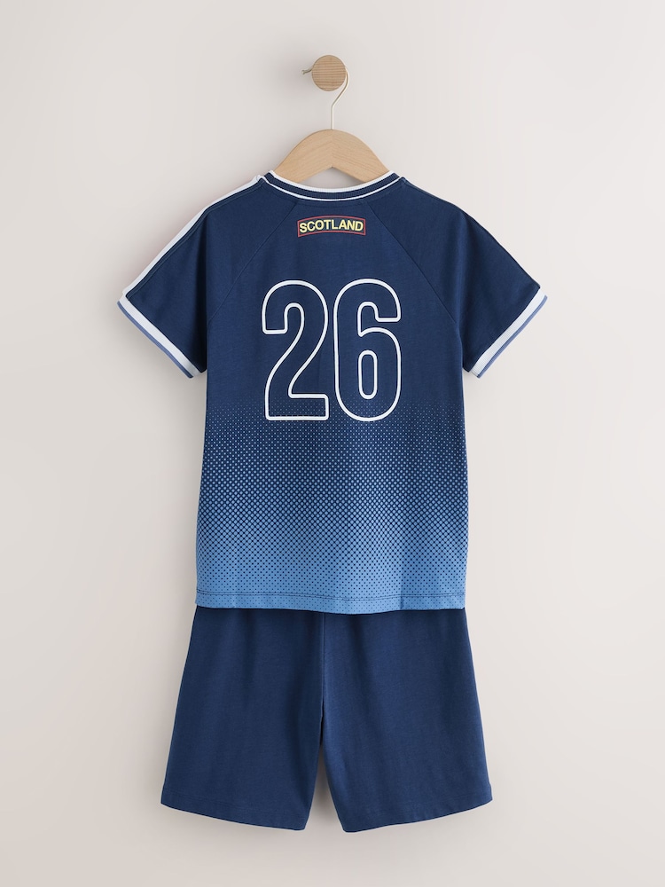 Blue Scotland Single Short Football Pyjamas (4-14yrs) - Image 2 of 5 Blue Scotland Single Short Football Pyjamas (4-14yrs) - Image 2 of 5