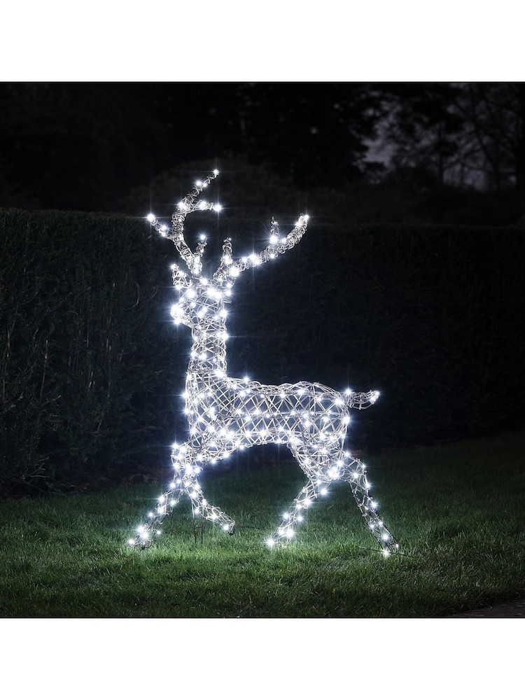 Lights4fun Red 1.15m Dual LED Studley Stag Light Up Reindeer - Image 1 of 6 Lights4fun Red 1.15m Dual LED Studley Stag Light Up Reindeer - Image 1 of 6