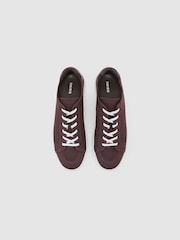 Reiss Plum Purple Finley Knitted Low-Top Trainers - Image 2 of 3
