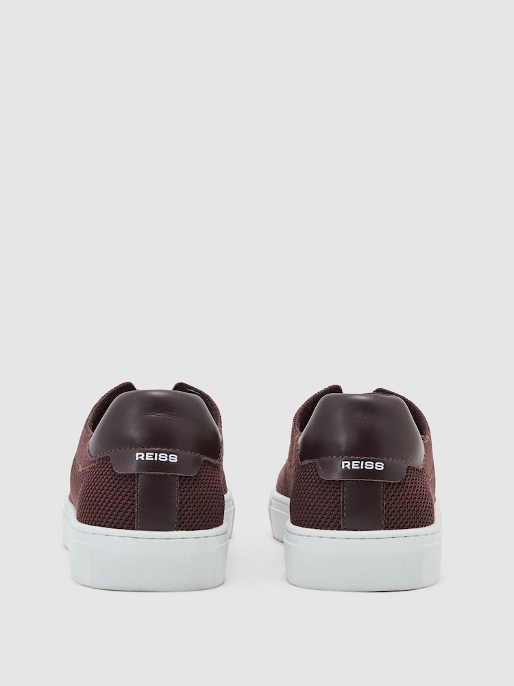 Reiss Plum Purple Finley Knitted Low-Top Trainers - Image 3 of 3