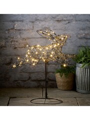 Lights4fun Brown Rattan Light Up Leaping Bunny - Image 3 of 4